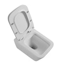 Rimless Wall Hung Square Toilet Pan Wc Frame Concealed Cistern Brushed Brass Plate