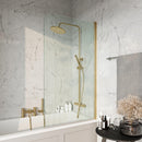 Anas S6 Radius 800x1400mm Bath Screen Only Brushed Brass LS102BB