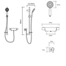 Aqualisa Midas 220 Shower Bar Kit With Shower Valve Shower Rail & 5 Spray Handshower - Matt Black MD220S.MB