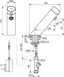 Armitage Shanks Sensorflow E Deck Mounted Basin Mixer; Mains Powered - Chrome A7548AA