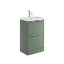 Anas Muro PLUS 2 Drawer Freestanding 500x800x335mm With Basin Unit Reed Green MUROPLUS-2DRW500FS-GREEN + BASIN-515-365-CER