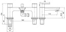 Tavistock Zero 2 Tap Hole Deck Mounted Bath Shower Mixer with Handset - Chrome TZE42