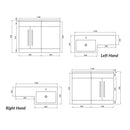 Anas Empire 1100X450mm Furniture Pack Blue L-1100-WCUNIT-BLUE + L-1100-WCUNIT-BLUE + L-1100-RIGHT/L-1100-LEFT