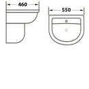 Bathroom Sink Basin 550mm Kartell Kameo With Semi Pedestal