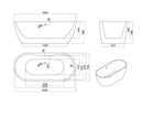 Anas Ashford Oval Shape 1655x745mm Freestanding Bath Double Ended Gloss White