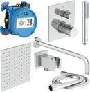 Ideal Standard Ceratherm C100 Built-In Thermostatic Shower Pack w/ Square 300mm Fixed Rainshower Head - Chrome A7572AA