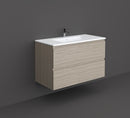 RAK Ceramics Wall Hung Vanity With Basin 100cm Grey Elm JOYWH100EGY + JOYDI10101WH