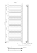 Steel Tower Rail Newark Design Radiator 500mm x 1300mm - Chrome EWR-1