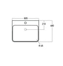 Anas Ella 570x550x444mm Wall Mounted Vanity With Basin White ELLA-600WALLUNIT-WHITE + DEEP600