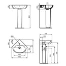 Ideal Standard Tesi 450mm Corner Basin 1 Tap Hole - White T352501