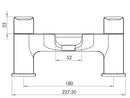 Tavistock Signal 2 Tap Hole Deck Mounted Bath Shower Mixer with Handset - Chrome TGN42