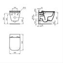 Ideal Standard i.Life B Wall Mounted WC Pan Toilet Seat & Cover Slim Slow Close - White T461401 + T500358