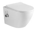 Anas Vortex Tornado Rimless Wall Hung Toilet Pan With Bidet Function And Soft Close Seat