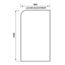 Anas Oasis 1400x800x6mm Radius Bath Screen Black