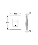 Anas Vortex Rimless Tornado Quiet Flushing Rimless Pan & Grohe 0.82 Frame Chrome Flush Plate 3877320A + 1211-11T