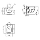 Ideal Standard i.life S Compact Wall Mounted WC Bowl With Horizontal Outlet and Rimless Technology White T459201 + T473701