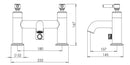 Tavistock Marston 2 Tap Hole Deck Mounted Bath Shower Mixer with Handset - Chrome TMS42