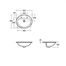Armitage Shanks Orbit 21 550mm On-Countertop Basin 1 Tap Hole S248601