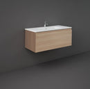 RAK Ceramics Joy Uno Wall Hung Vanity With Basin 1000mm Scandinavian Oak UNOWH100SOK + JOYDI10101WH