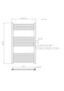 22mm Straight Towel Rail 600x1000mm Chrome STR610C