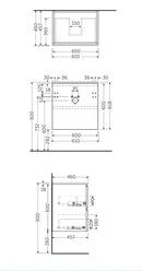 RAK Ceramics Joy 600x610x460mm Wall Hung Vanity Unit With Basin JOYWH060PWH + JOYDI06101WH