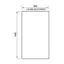 Anas S6 1400x800x6mm Square Bath Screen Black BLACKSCREEN099