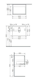 RAK Ceramics Joy Uno Wall Hung 1 Drawer Vanity With Basin 600mm Pure White UNOWH060PWH + JOYDI06101WH