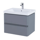 RAK Ceramics Resort 650 Double Drawer With Basin Unit in Matt Grey RAKRSTWBU65603 + RST50BAS1