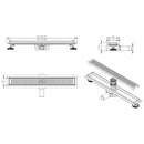 Shower Drain Linear Stainless Steel Wetroom Channel Gully Trap Waste Quadro