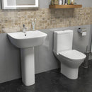 Project Round Rimless Coupled Compact Toilet With Cistern Soft Close Seat Push Button