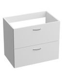 Bathroom Sink Vanity Unit Ceramic Basin White Two Drawers 600mm Wall Hung Chrome Handles