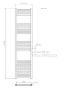 22mm Straight Towel Rail 400x1600mm Textured Grey STR416A