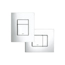 Anas Vortex Rimless Tornado Quiet Flushing Rimless Pan & Grohe 0.82 Frame Chrome Flush Plate 3877320A + 1211-11T