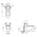 Ideal Standard Contour 21 Wall Hung 750mm Projection Rimless Toilet w/ SmartGuard - White S3078HY