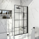 Anas S6 1400x800mm Grid Bath Screen Black GRIDBATHSCREEN