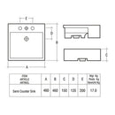 RAK Ceramics Nova 460mm Semi Recessed Basin 1 Tap Hole NOVASR