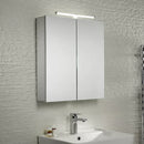 Tavistock Conduct Double Door 600mm x 650mm Bathroom Mirror Cabinet with LED Illuminated CO60AL
