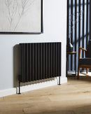 Aluminium Horizontal Radiator TORONTO 575x1425mm BLACK ALRAD-1-626-BK