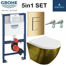 Grohe 0.82 Brushed Brass Gold 38732GN0 Plate Wc Frame Wall Hung Toilet Pan Soft Close Seat