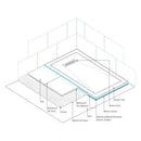 TM 25 slim design rectangle shower tray 25mm stone resin linear drain free waste