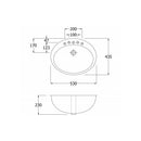 RAK Ceramics Jessica 435mm In-Countertop Basin 1 Tap Hole JESVB1