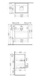 RAK Ceramics Joy Wall Hung Vanity With Basin 600mm Moka Walnut JOYWH060MOK + JOYDI06101WH