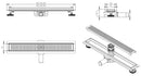 Shower Drain Linear Stainless Steel Wetroom Channel Gully Trap Waste Quadro