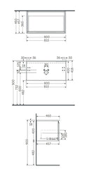 RAK Ceramics Joy Uno Wall Hung 1 Drawer Vanity  With Basin 800mm Urban Grey UNOWH080UGY + JOYDI08101WH