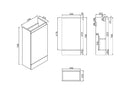 Anas Waterguard Cloakroom Cabinet With Basin Only Gloss White WATERGUARD-CLOAKROOM-GWTE + LANZABASIN