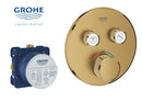 Grohe Rapido Sl Concealed Valve Thermostatic Trim 2 Outlet Brushed Cool Sunrise 35604000 + 29119GN0