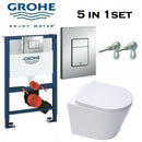 Rimless Wall Hung Toilet Pan Grohe Wc Frame 0.82 Soft Close Seat 3877320A