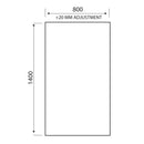 Anas S6 1400x800x6mm Square Edge Bath Screen Only Black LS888B