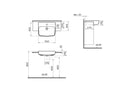 Vitra Shift 550mm Semi-Recesses Basin 1 Tap Hole 7073B003-0001