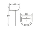 Kartell Kameo 550mm Round Basin With Full Pedestal